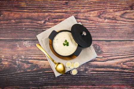 Käse-Lauch Fleischeinlage Suppe