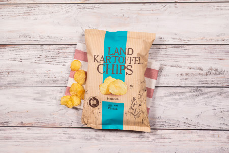 Landkartoffel Chips Steinsalz