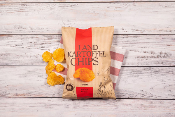 Landkartoffel Chips Tomate